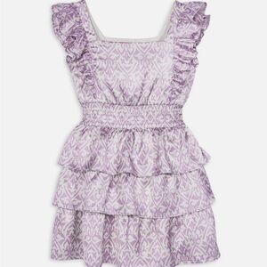 NWOT Aqua Girls Ruffle Cap Sleeve Dress in Lilac